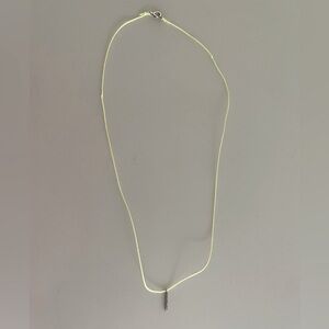 Chan Luu Neon Yellow Cord Necklace with Sterling Silver Champagne Diamond Bar